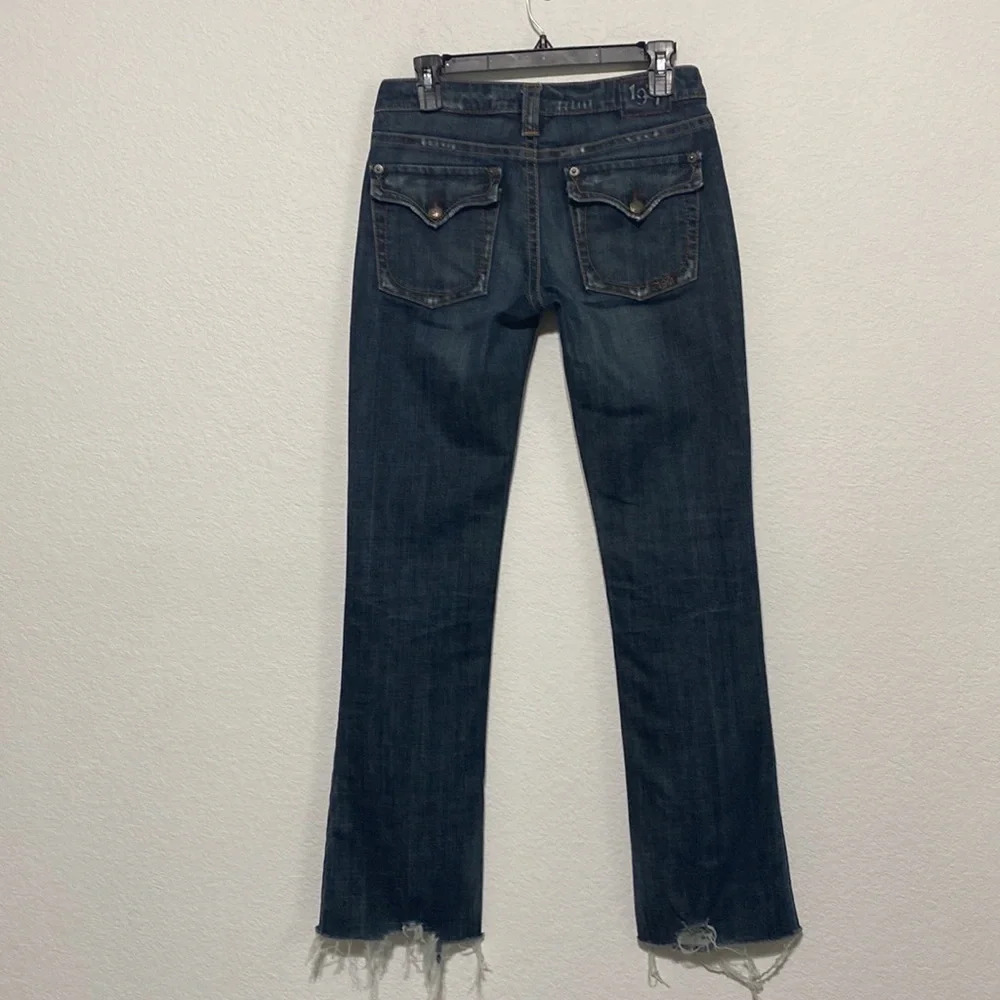 1921 Denim Women's Blue Surplus Bootcut Raw Hem Jeans Size 28/34 - Picture 7 of 12